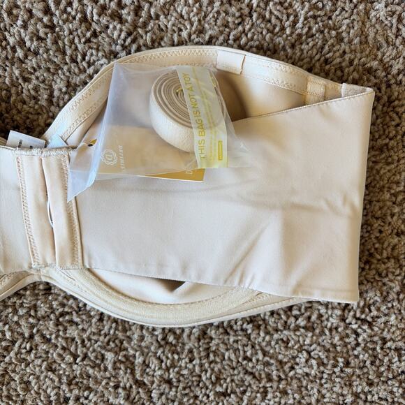 DELIMIRA Beige Unlined Underwire Minimizer Women's Strapless Bra 40D NEW NWT - Picture 10 of 16